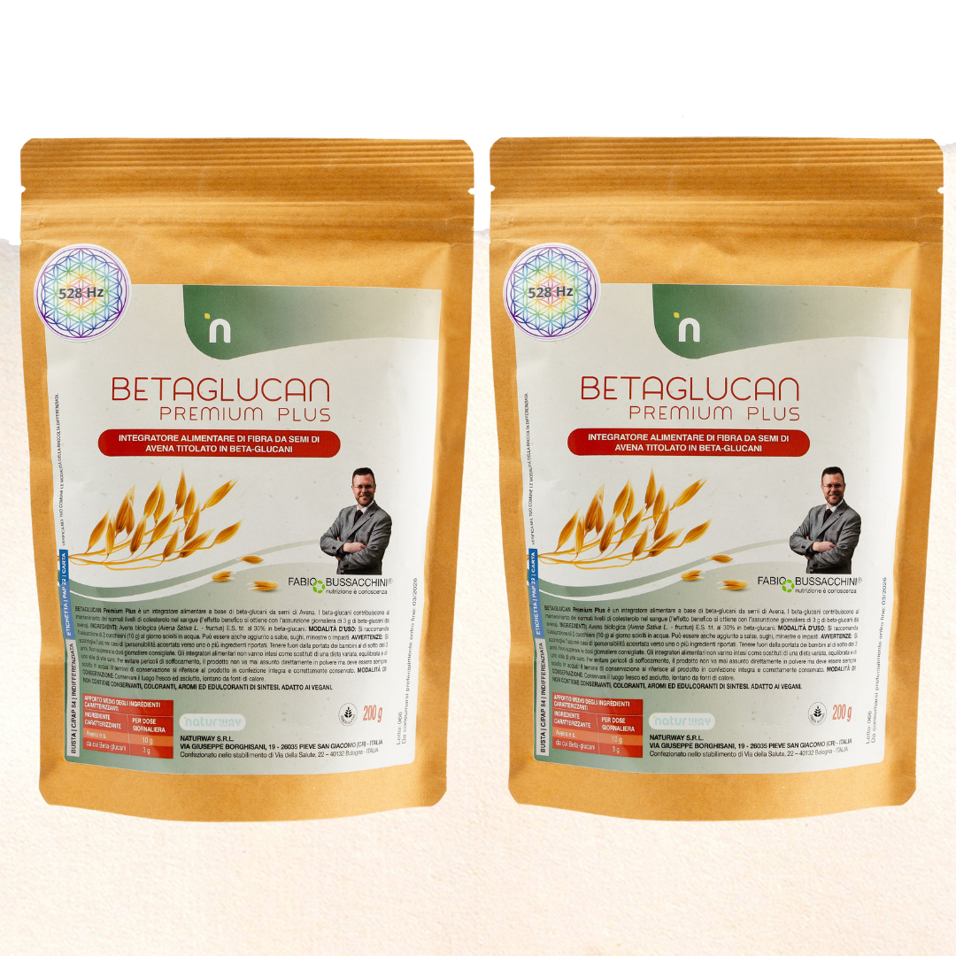 KIT - Betaglucan Premium Plus - Fibre Solubili da Avena per Intestino, Colesterolo e Glicemia