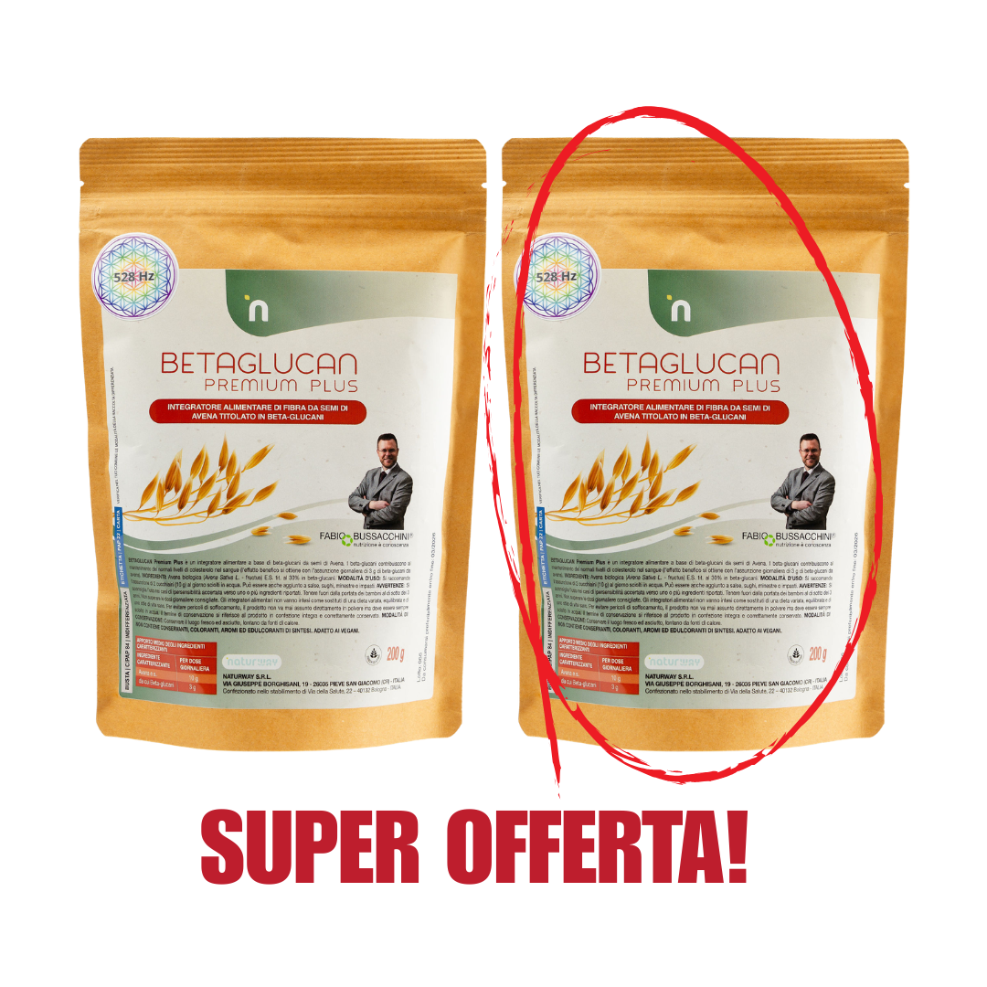 KIT - Betaglucan Premium Plus - Fibre Solubili da Avena per Intestino, Colesterolo e Glicemia