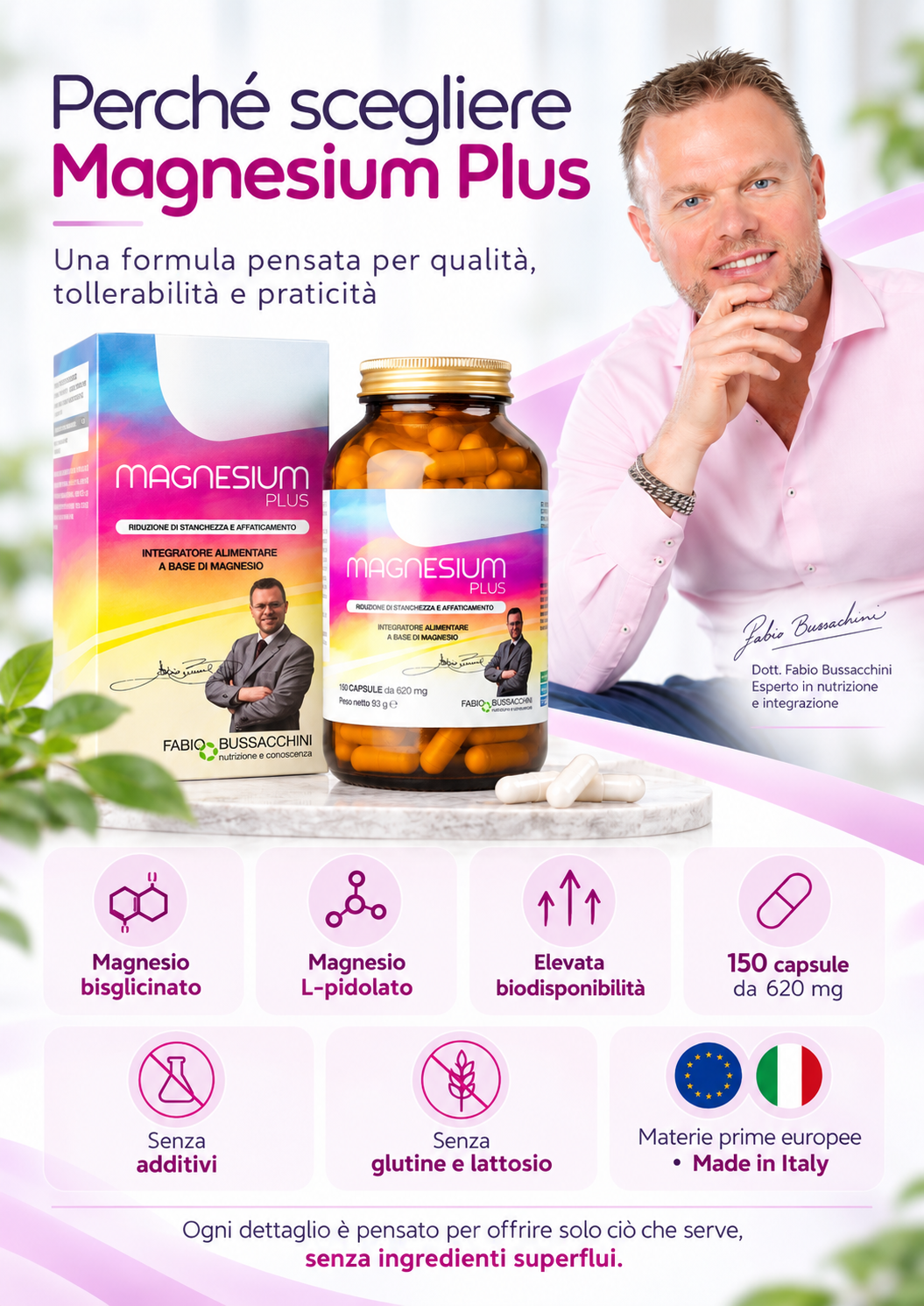 Magnesium Plus - Magnesio Per Stanchezza e Supporto Muscolare