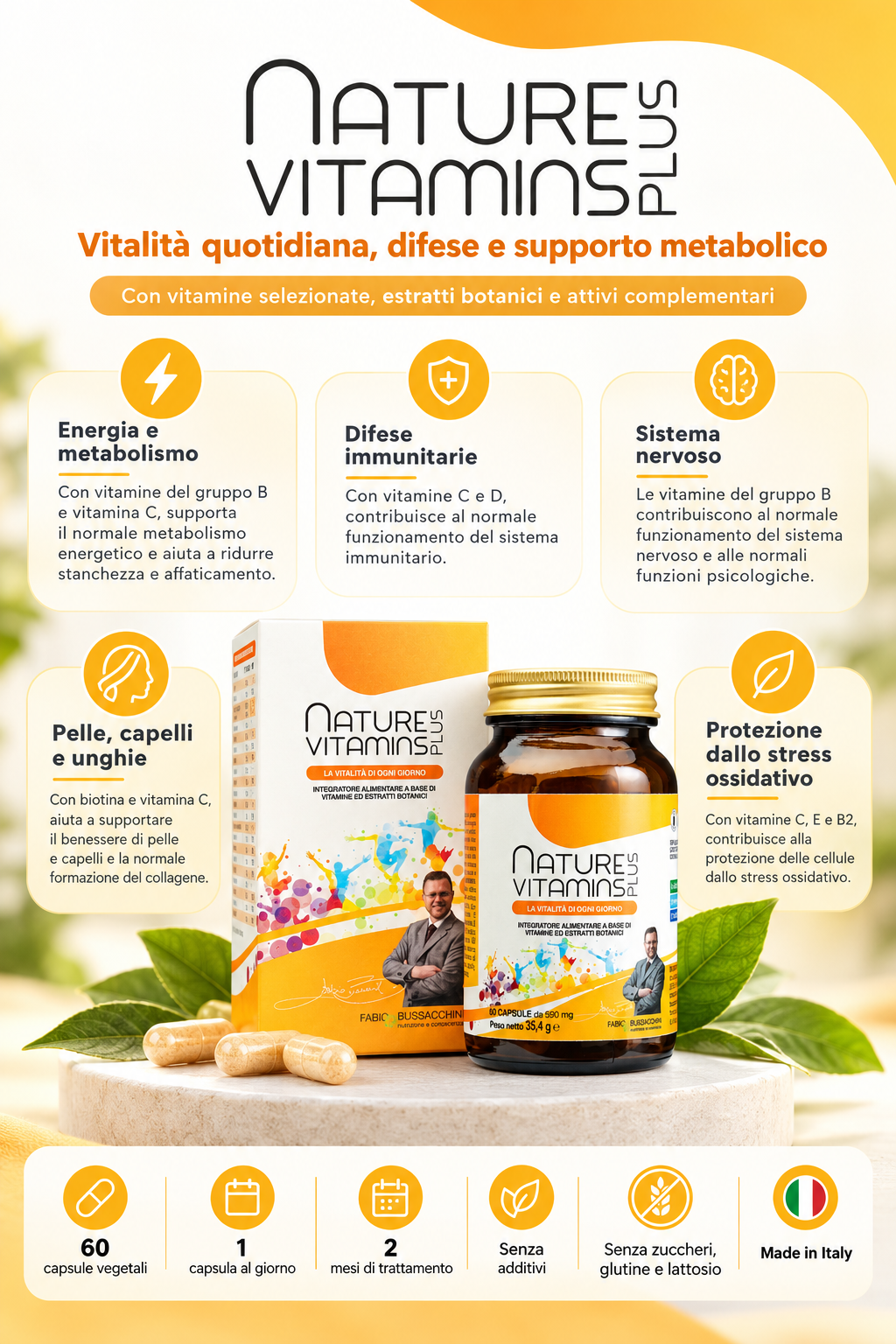 Nature Vitamins Plus - Vitamine per Difese e Vitalità