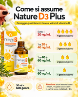 Nature D3 Plus - Vitamina D3 per Funzione Cognitiva e Benessere delle Ossa