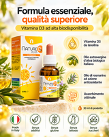 Nature D3 Plus - Vitamina D3 per Funzione Cognitiva e Benessere delle Ossa