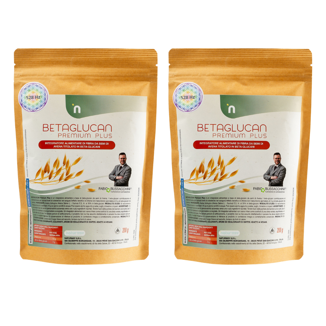 KIT - Betaglucan Premium Plus - Fibre Solubili da Avena per il Sostegno di Colesterolo e Glicemia